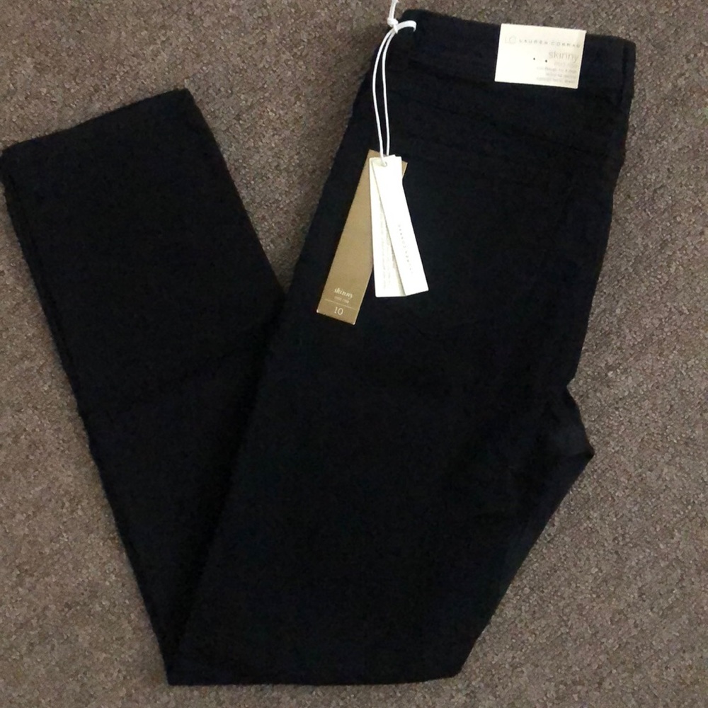 LC Lauren Conrad Black Skinny Jeans sz 10